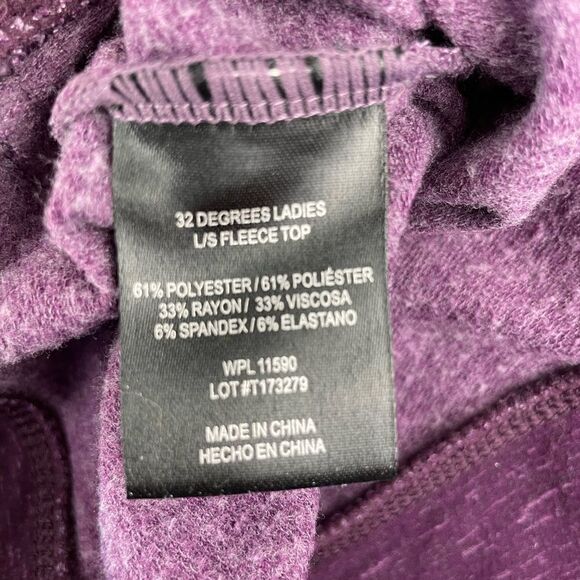 32 Degrees Heat Purple Sweatshirt Top Size M EUC - Picture 7 of 7